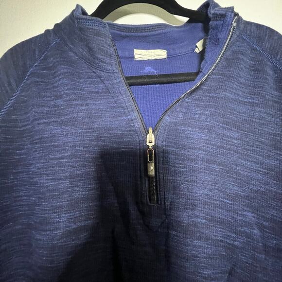 Tommy Bahama Jeans Reversible Dark Blue 1/4 Zip Mens Pullover Sweater Size XXL - Picture 8 of 14